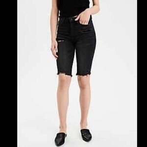 American Eagle | Super Hi- Rise Denim Biker Shorts